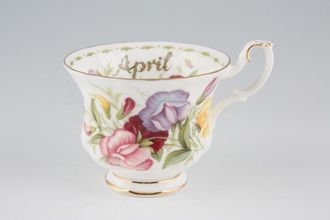 Royal Albert Flower of the Month Series - Montrose Shape Teacup April - Sweet Pea 3 1/2" x 2 3/4"
