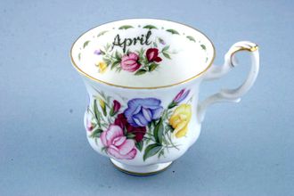 Sell Royal Albert Flower of the Month Series - Montrose Shape Coffee Cup April - Sweet Pea 2 7/8" x 2 5/8"