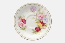 Royal Albert Flower of the Month Series - Montrose Shape Coffee Saucer April - Sweet Pea 4 3/4" thumb 1