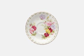Royal Albert Flower of the Month Series - Montrose Shape Coffee Saucer April - Sweet Pea 4 3/4"