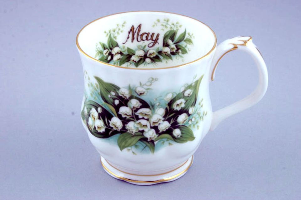 Royal Albert Flower of the Month Series - Montrose Shape Mug May - Lily of the Valley 3 1/4" x 3 1/4"