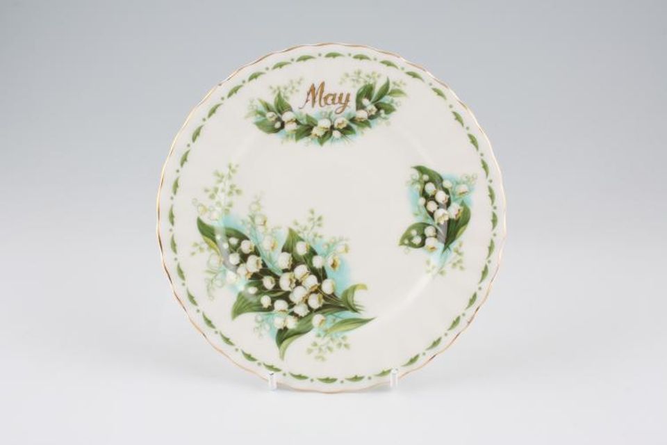 Royal Albert Flower of the Month Series - Montrose Shape Tea / Side Plate May - Lily of the Valley 6 1/4"