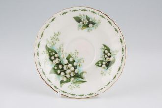 Royal Albert Flower of the Month Series - Montrose Shape Coffee Saucer May - Lily of the Valley 4 3/4"