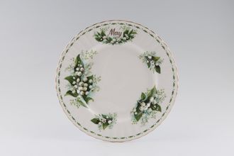 Royal Albert Flower of the Month Series - Montrose Shape Salad/Dessert Plate May - Lily of the Valley 8"