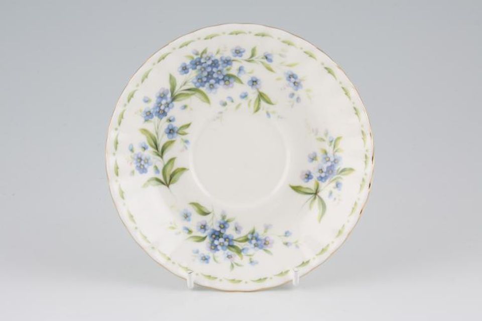 Royal Albert Flower of the Month Series - Montrose Shape Tea Saucer July - Forget Me Not 5 1/2"