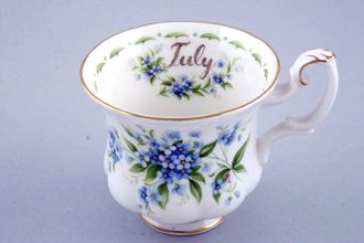 Sell Royal Albert Flower of the Month Series - Montrose Shape Coffee Cup July - Forget Me Not 2 7/8" x 2 5/8"