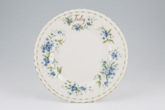 Royal Albert Flower of the Month Series - Montrose Shape Salad/Dessert Plate July - Forget Me Not 8"