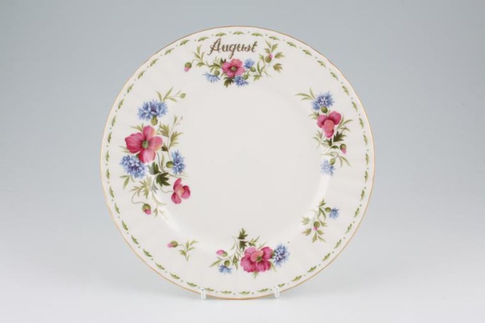 Royal Albert Flower of the Month Series - Montrose Shape Salad/Dessert Plate August - Poppy 8"