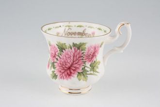 Royal Albert Flower of the Month Series - Montrose Shape Coffee Cup November - Chrysanthemum 2 7/8" x 2 5/8"
