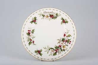 Royal Albert Flower of the Month Series - Montrose Shape Salad/Dessert Plate December - Christmas Rose 8"