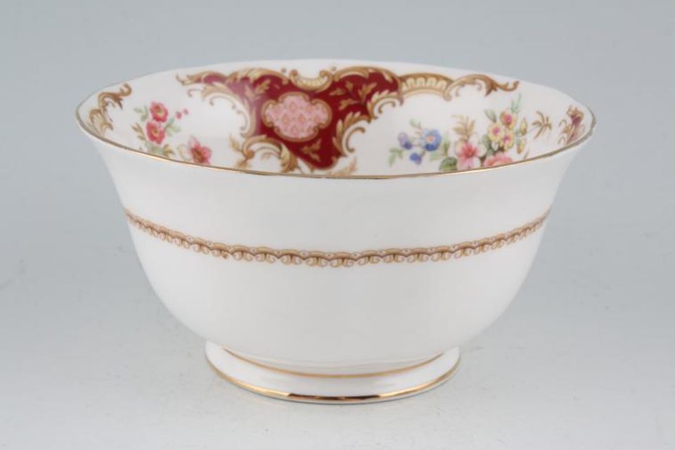 Tuscan & Royal Tuscan Windsor - red Sugar Bowl - Open (Tea) Pattern on inside 5"