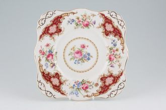 Tuscan & Royal Tuscan Windsor - red Cake Plate square, eared corners 8 3/4"
