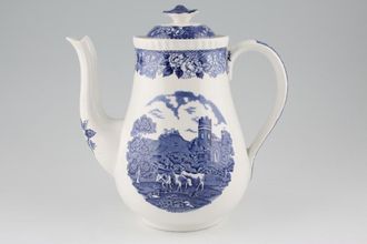 Adams English Scenic - Blue - Old Backstamp Coffee Pot 2pt