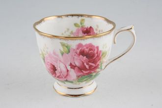 Royal Albert American Beauty Teacup Larger Flower - 2 Gold Lines on Foot 3 1/4" x 2 3/4"