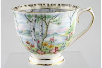 Sell Royal Albert Silver Birch Teacup pattern goes lower to foot & Gold on flick up on handle 3 1/4" x 2 5/8"