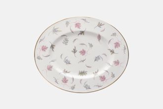 Tuscan & Royal Tuscan Windswept - white background, gold rim Oval Platter 13 1/8"
