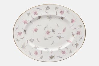 Tuscan & Royal Tuscan Windswept - white background, gold rim Oval Platter 15 1/4"