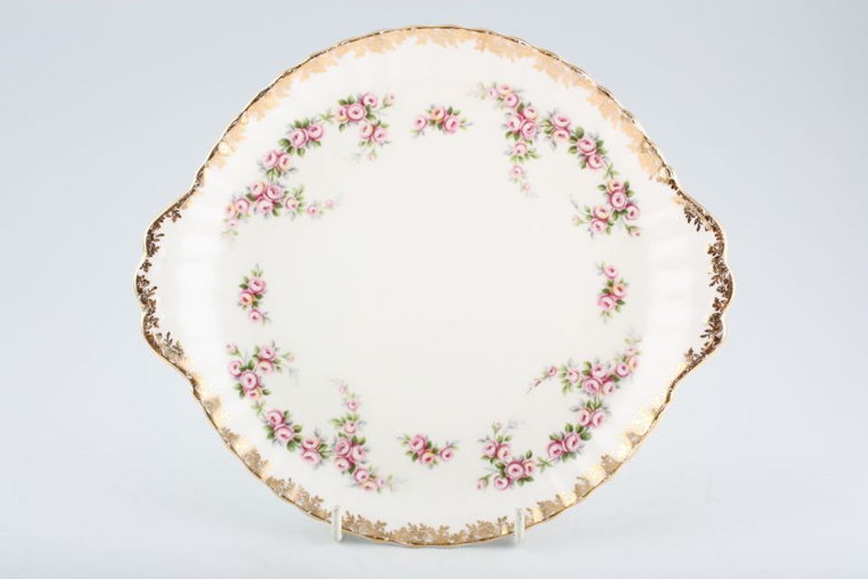 Royal Albert Dimity Rose Cake Plate Round, Eared 10 1/2"