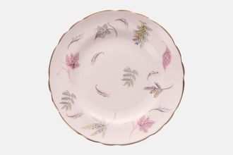 Tuscan & Royal Tuscan Windswept - pink background, gold rim Tea / Side Plate wavy edge 7"