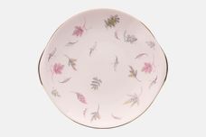 Tuscan & Royal Tuscan Windswept - pink background, gold rim Cake Plate eared, smooth edge 10" thumb 1