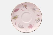 Tuscan & Royal Tuscan Windswept - pink background, gold rim Tea Saucer wavy edge 5 5/8" thumb 1