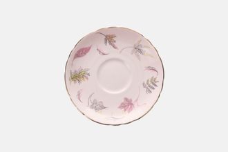 Tuscan & Royal Tuscan Windswept - pink background, gold rim Tea Saucer wavy edge 5 5/8"
