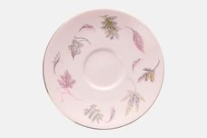 Tuscan & Royal Tuscan Windswept - pink background, gold rim Tea Saucer smooth edge 6 1/8" thumb 1