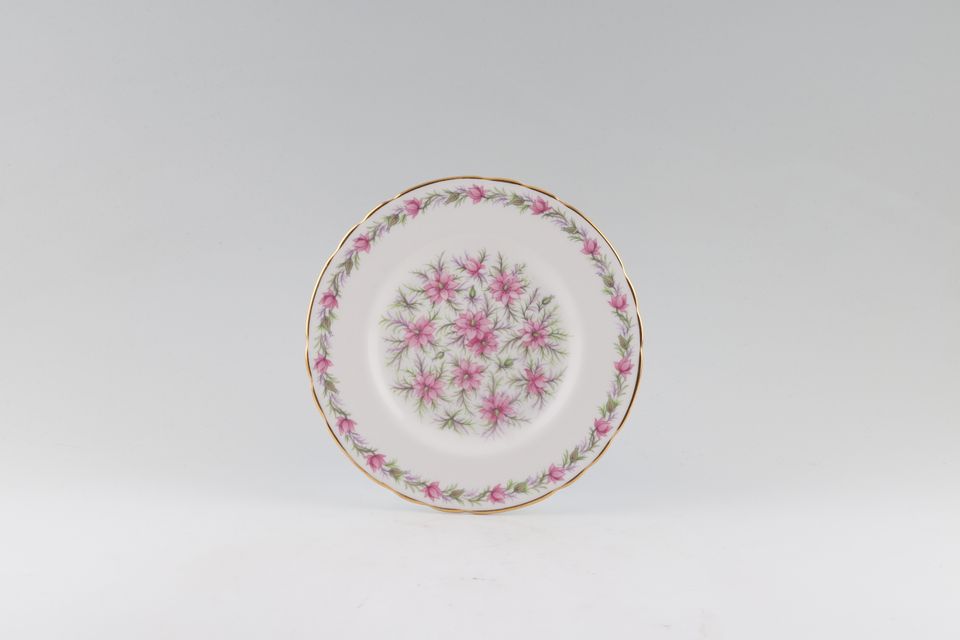 Tuscan & Royal Tuscan Love In The Mist - white background, pink flowers Tea / Side Plate 6 1/2"