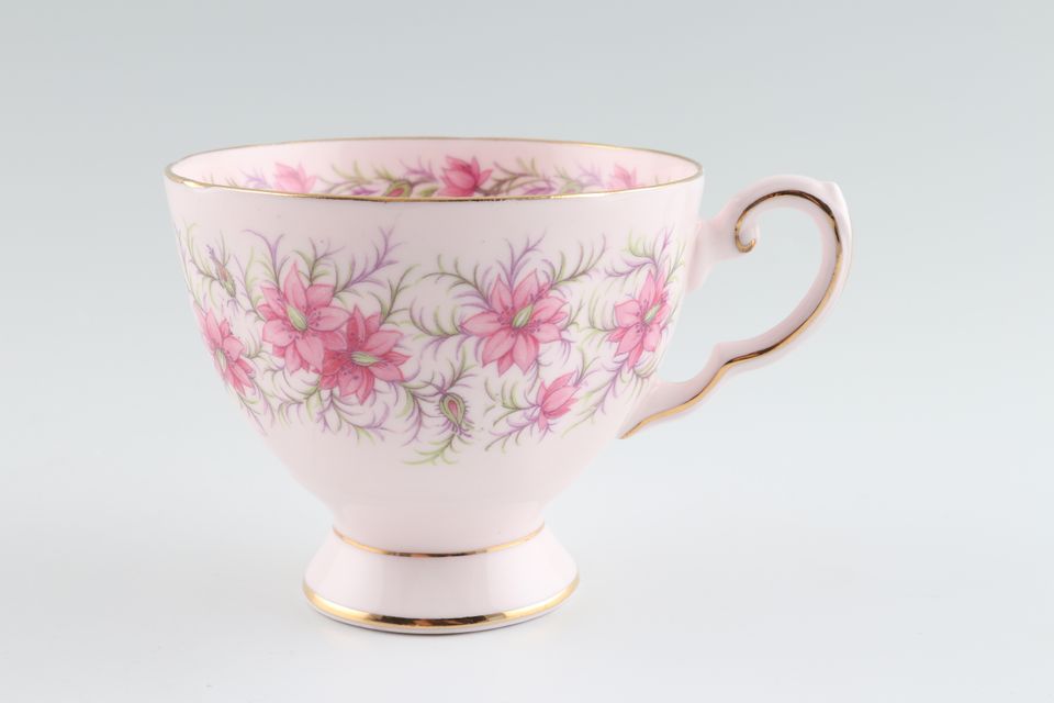 Tuscan & Royal Tuscan Love In The Mist - pink background, pink flowers Teacup 3 3/8" x 2 7/8"