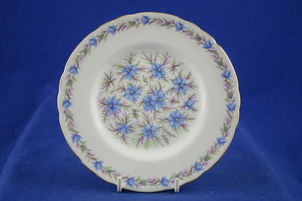 Tuscan & Royal Tuscan Love In The Mist - white background, blue flowers Tea / Side Plate 6 7/8"