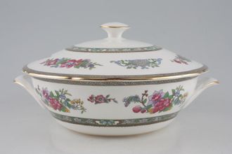 Paragon & Royal Albert Tree of Kashmir Vegetable Tureen with Lid Plain white knob on lid with gold outer band
