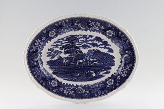 Adams English Scenic - Blue Oval Platter 13"