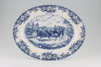 Sell Johnson Brothers Coaching Scenes - Blue Oval Platter Passing Through 13 3/4"