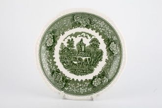 Adams English Scenic - Green Soup Cup Saucer Horse Scene 6 1/2"