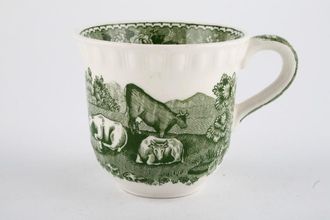 Sell Adams English Scenic - Green Coffee Cup Cattle Scene 2 3/4" x 2 1/2"