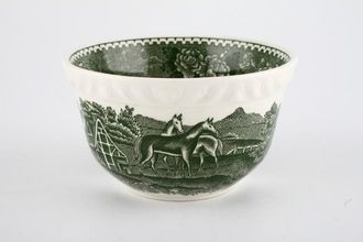 Adams English Scenic - Green Sugar Bowl - Open (Coffee) Horse scene 3 3/4"