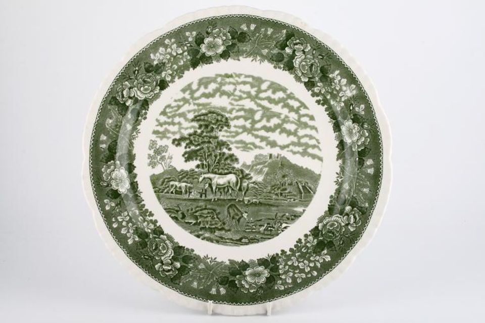 Adams English Scenic - Green Round Platter 12 3/8"