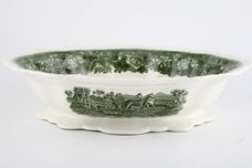 Adams English Scenic - Green Vegetable Tureen Base Only Can be used as Open Veg Dish 11 1/2" thumb 1