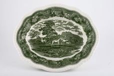 Adams English Scenic - Green Vegetable Tureen Base Only Can be used as Open Veg Dish 11 1/2" thumb 2