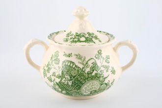 Masons Fruit Basket - Green Sugar Bowl - Lidded (Tea)