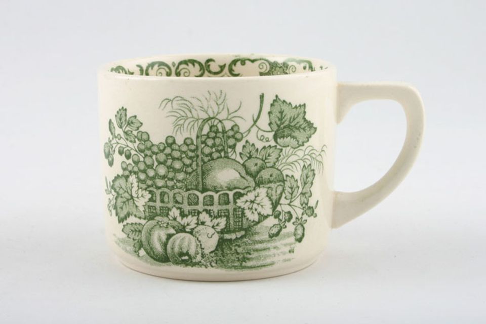 Masons Fruit Basket - Green Teacup Straight Sided Tea / Coffee cups 3" x 2 1/2"