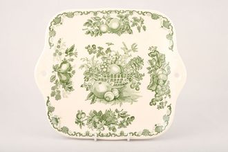 Masons Fruit Basket - Green Cake Plate Square 10 1/2"