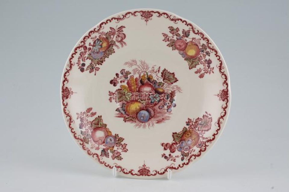 Masons Fruit Basket - Pink Soup Cup Saucer See Breakfast Saucer. Size and depth may vary 6 3/4"