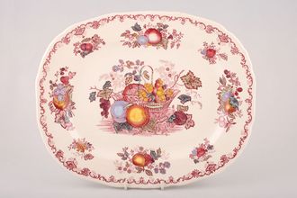 Sell Masons Fruit Basket - Pink Platter Rectangular meat plate 13 1/4"