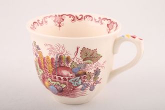 Masons Fruit Basket - Pink Teacup tall cup - leaf embossed base 3 3/8" x 2 7/8"