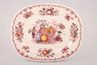 Sell Masons Fruit Basket - Pink Platter Rectangular meat plate 13 1/2"