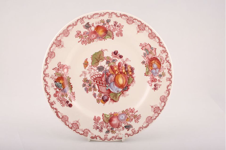Masons Fruit Basket - Pink Dinner Plate 10"