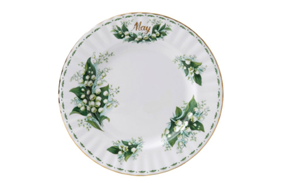 Royal Albert Flower of the Month Series - Montrose Shape Dinner Plate May - Lily of the Valley