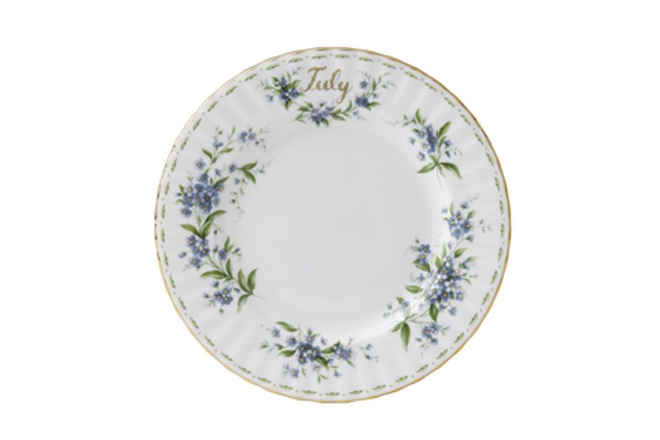 Royal Albert Flower of the Month Series - Montrose Shape Dinner Plate July - Forget Me Not