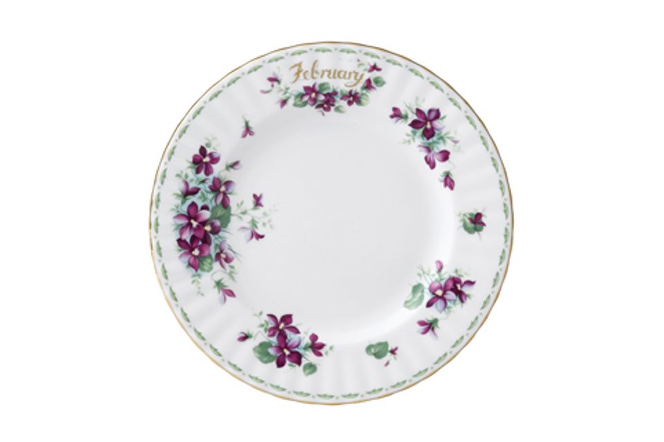 Royal Albert Flower of the Month Series - Montrose Shape Dinner Plate February - Violets